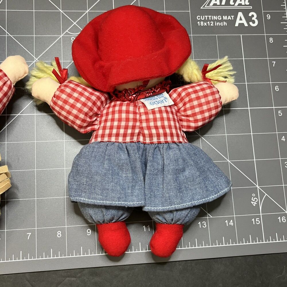 Lot of 2 Eden Toys Cowboy and Cowgirl Plush Doll Stuffed Animal set 9in - Picture 6 of 11